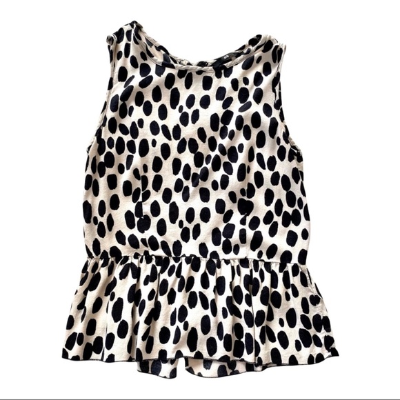 H&M Tops - H&M Spotted Peplum Tank with zipper back - SM
